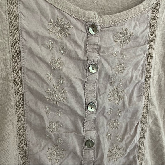 Aerie Scoop Neck Light Pink Embroidered Top Size M - Picture 4 of 10